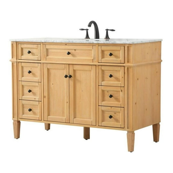 48 inch single bathroom vanity in natural wood