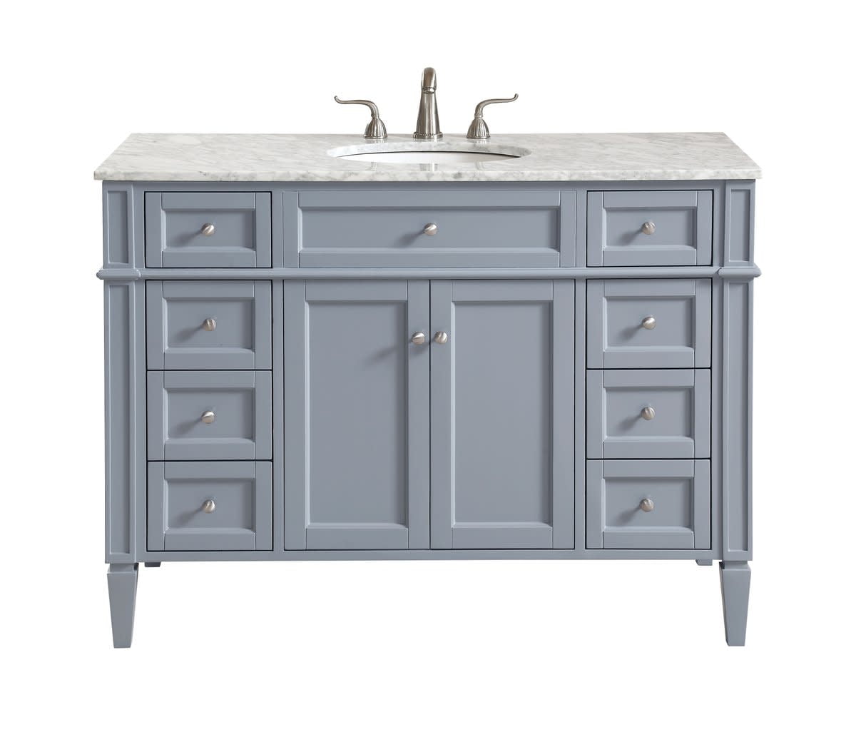 Park Avenue 48" Gray Marble Top Single Bathroom Vanity
