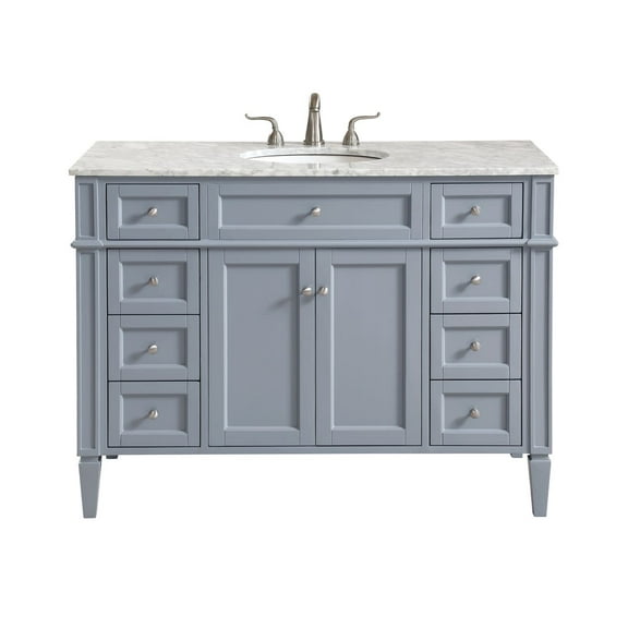 Elegant Decor Park Avenue 48" Wood Single Bathroom Vanity in Gray