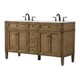 thumbnail image 1 of 60 inch double bathroom vanity in driftwood, 1 of 8