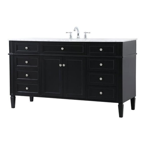 60 inch single bathroom vanity in black
