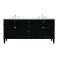 thumbnail image 1 of Elegant Decor Park Avenue 72" Metal MDF Marble Double Bathroom Vanity in Black, 1 of 7