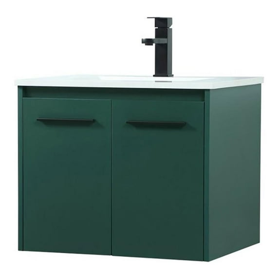 24 inch single bathroom vanity in green