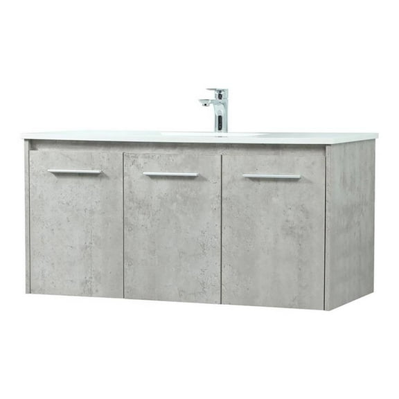 40 inch single bathroom vanity in concrete grey