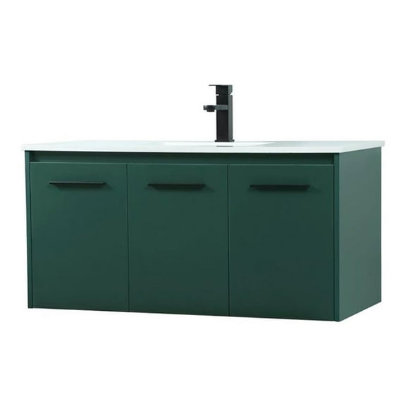 40 inch single bathroom vanity in green