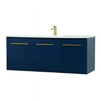 Elegant Decor Penn 48" Aluminum Alloy MDF Single Bathroom Vanity in Blue