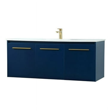 Elegant Decor Penn 48" Aluminum Alloy MDF Single Bathroom Vanity in Blue