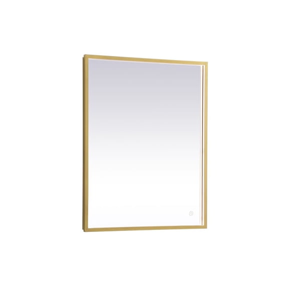 Elegant Decor Pier 20x36 inch LED mirror with adjustable color temperature 3000K/4200K/6400K in brass