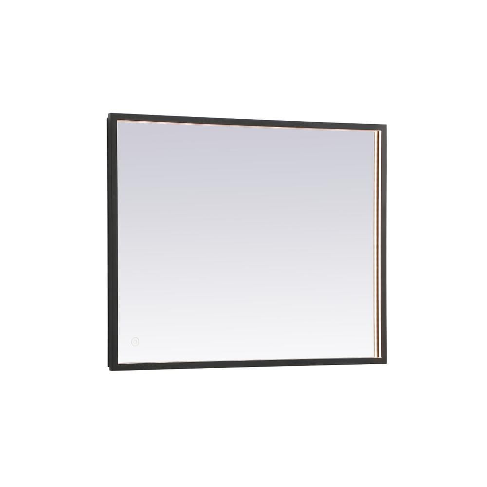 Black Aluminum Rectangular LED Bathroom Vanity Mirror