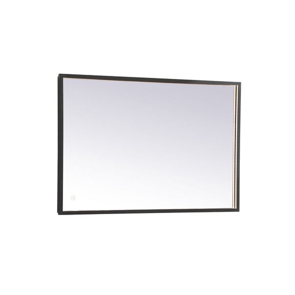 MRE62436BK-Elegant Decor-Pier - 35.4W LED Mirror with Adjustable Color Temperature In Modern Style-36 Inches Tall and 24 Inches Wide-Black Finish