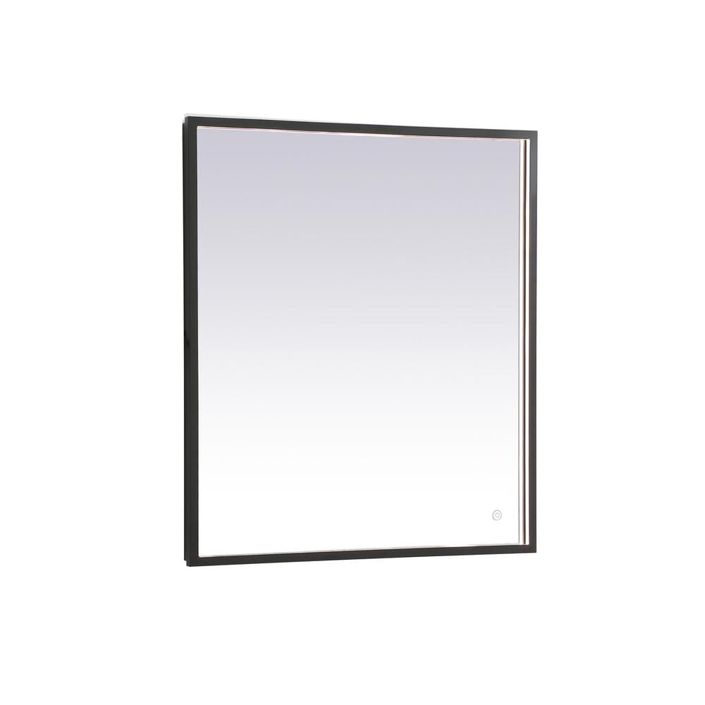 Black Aluminum Rectangular LED Bathroom Vanity Mirror
