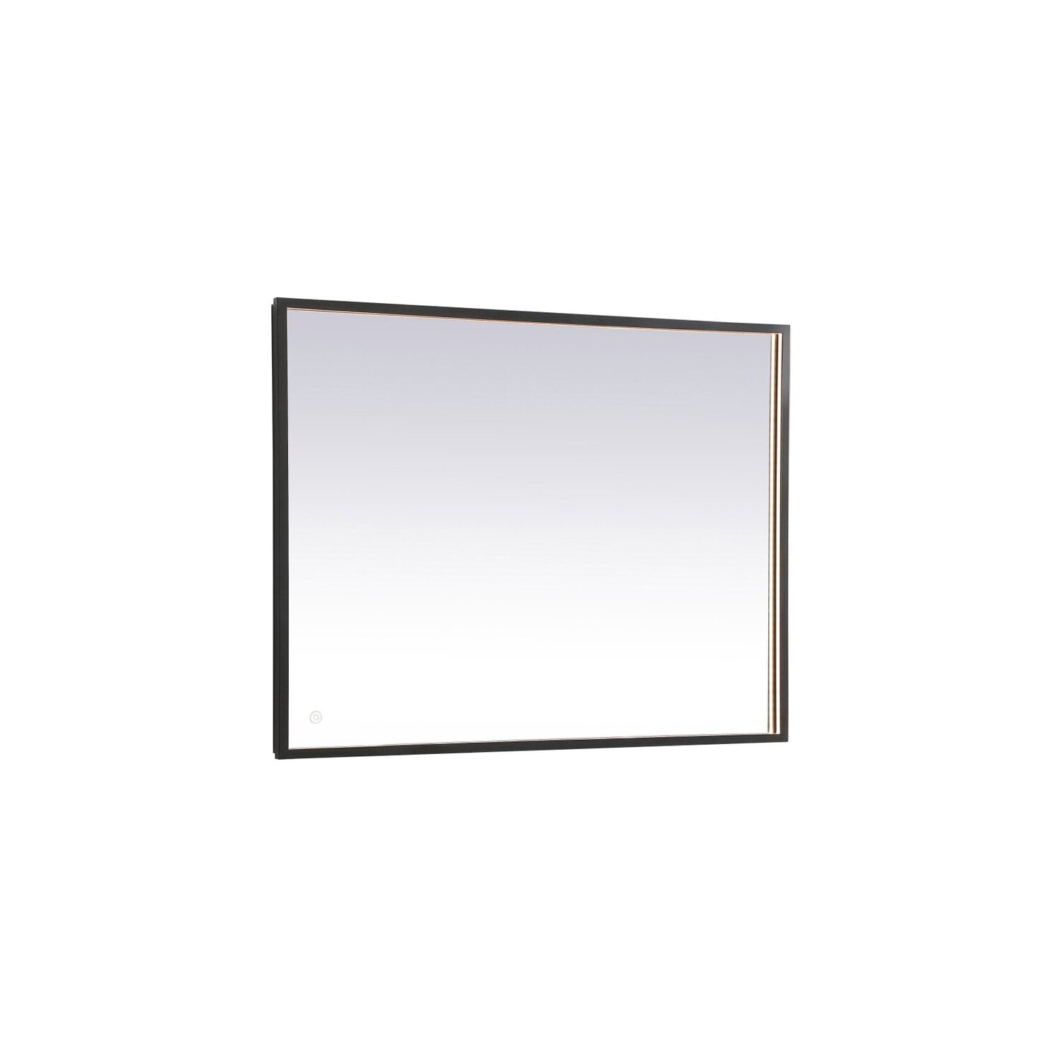 Rectangular Black Aluminum LED Mirror with Touch Sensor