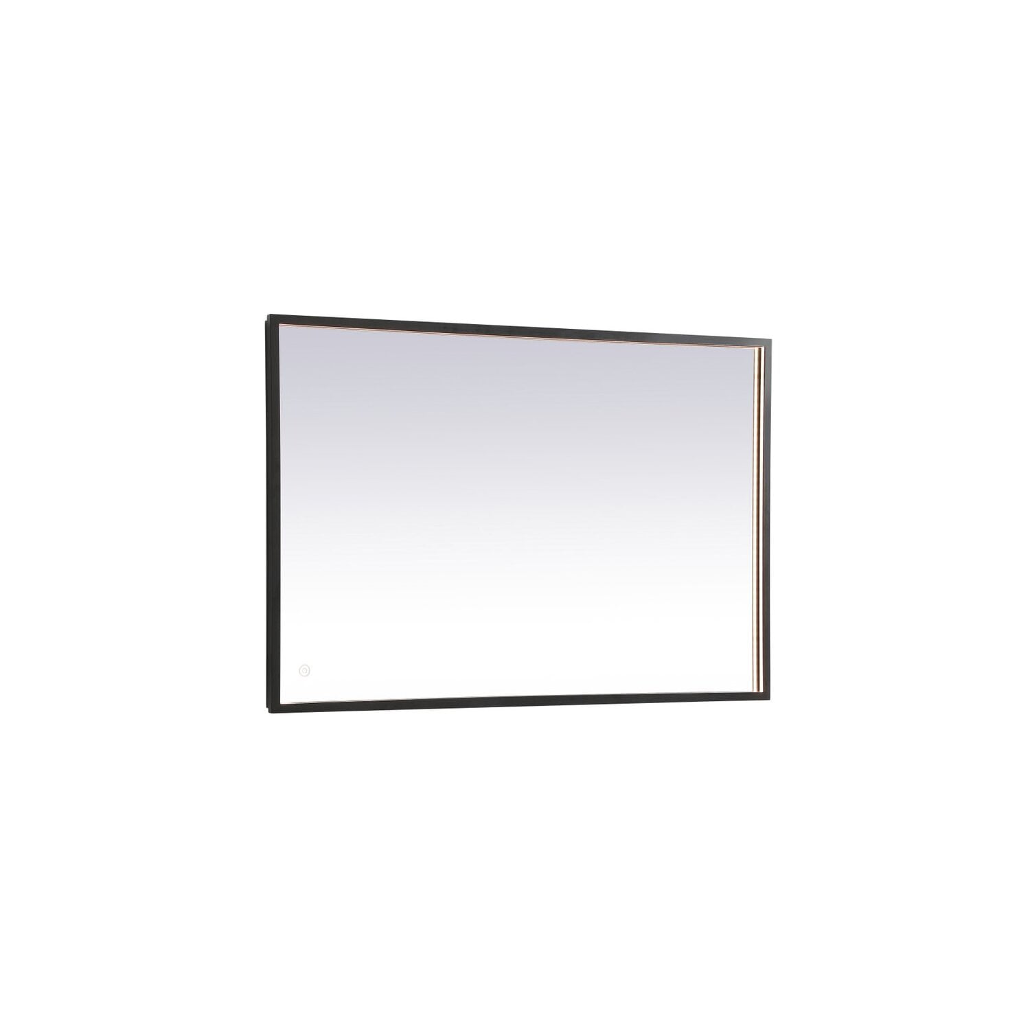 Black Aluminum Rectangular LED Bathroom Vanity Mirror