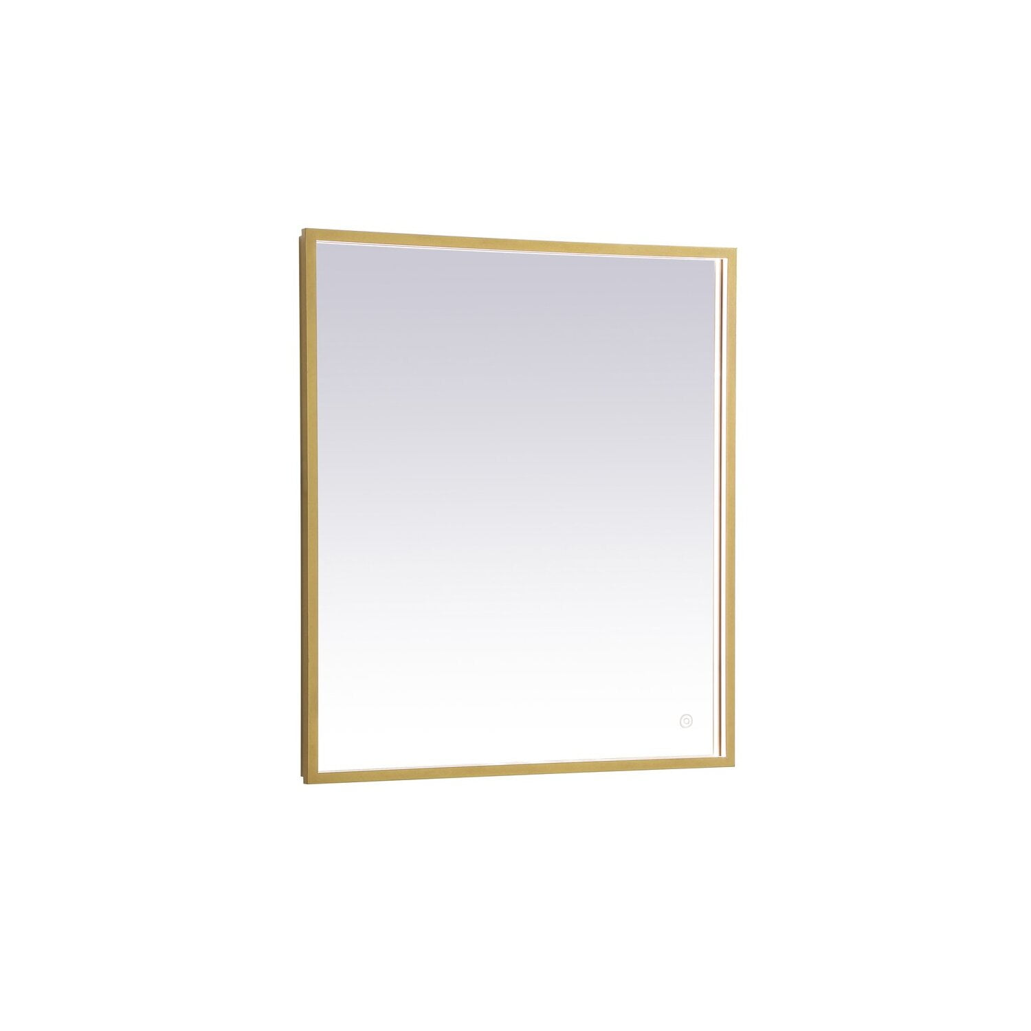 Brass Rectangular LED Bathroom Vanity Mirror with Aluminum Frame