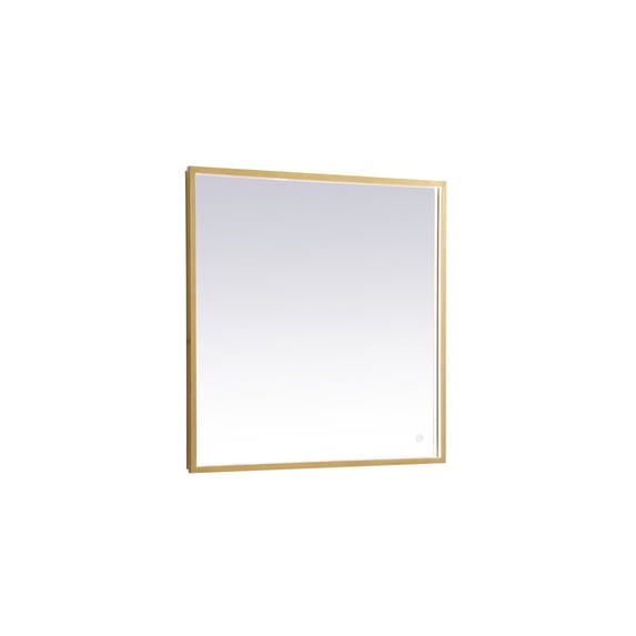 Elegant Decor Pier 27x36 inch LED mirror with adjustable color temperature 3000K/4200K/6400K in brass