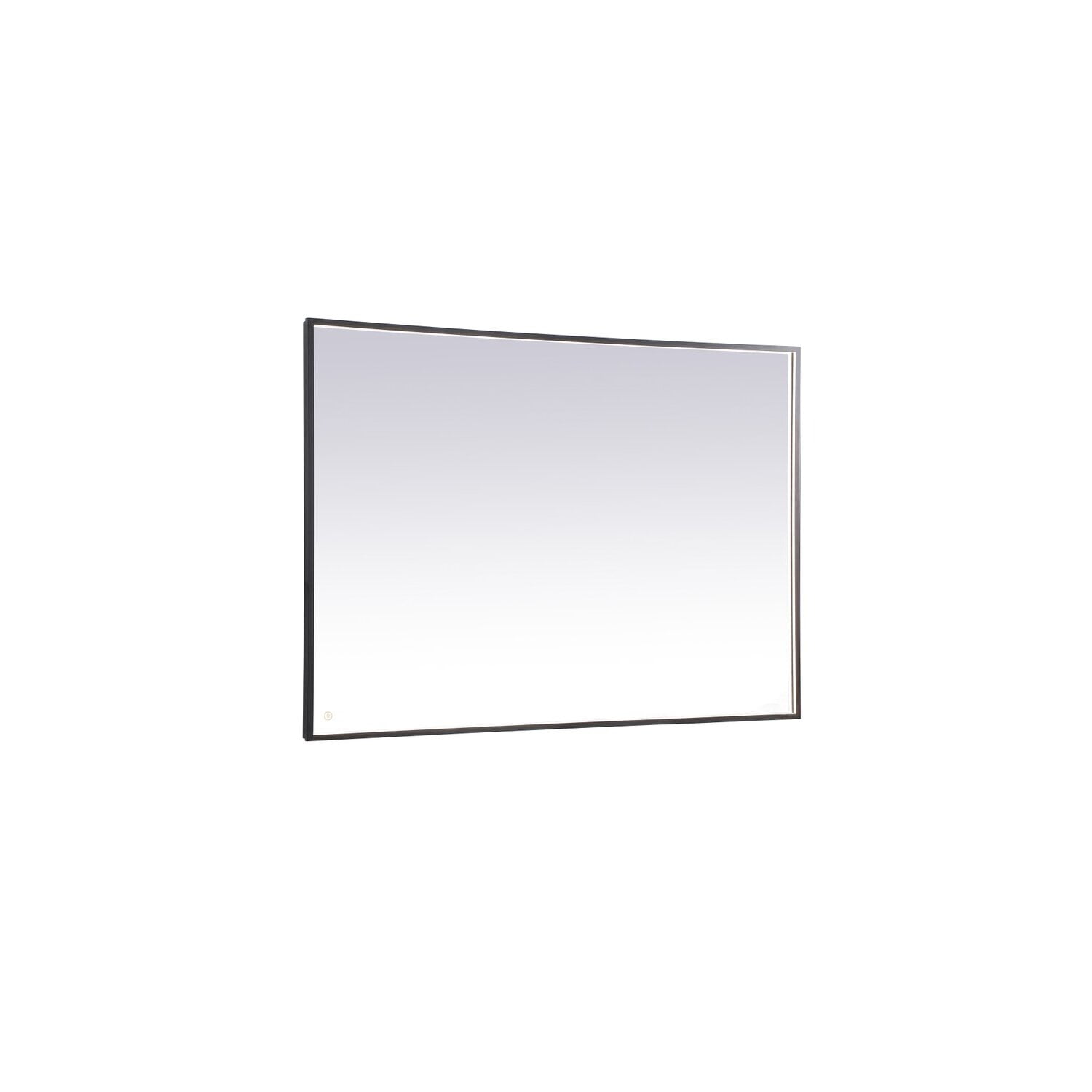 Modern Black Aluminum Rectangular LED Bathroom Mirror