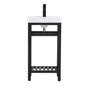 Elegant Furniture and Lighting 18 inch Single Bathroom Metal Vanity in Black