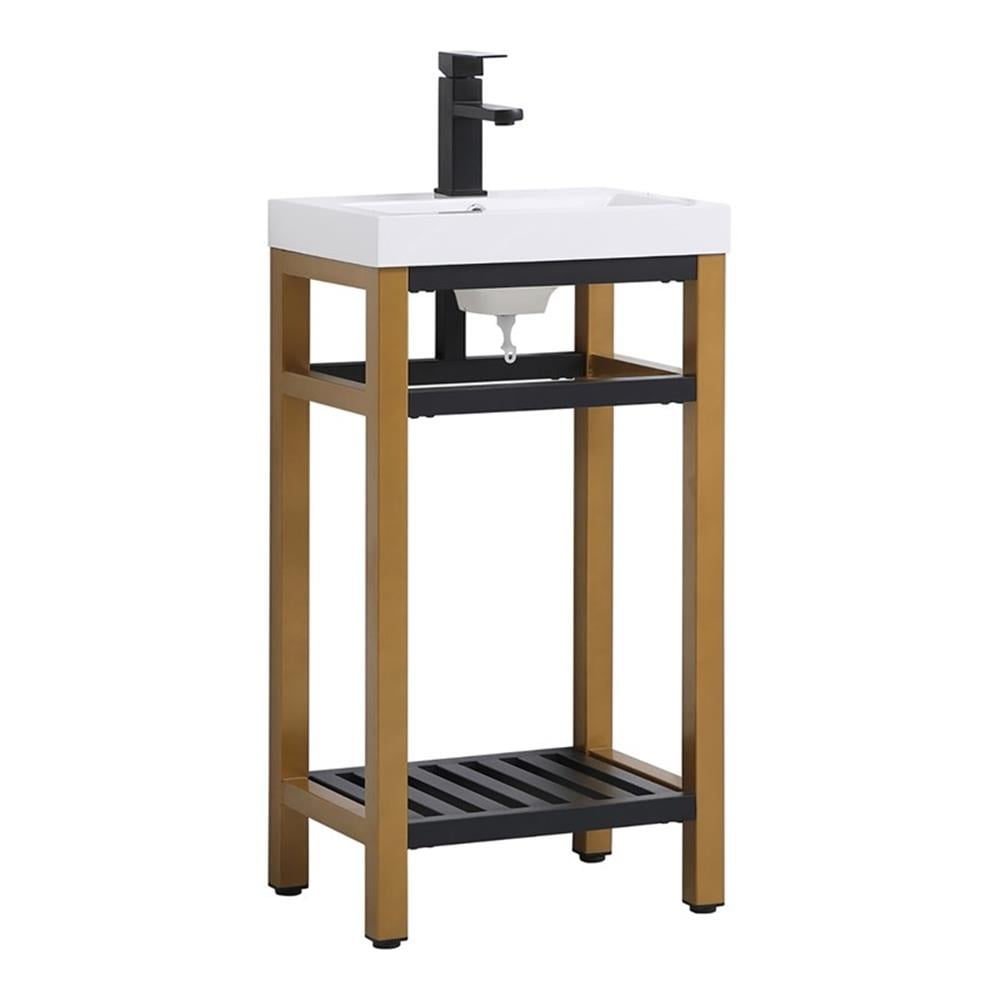 18 inch Single Bathroom Metal Vanity in Golden Black