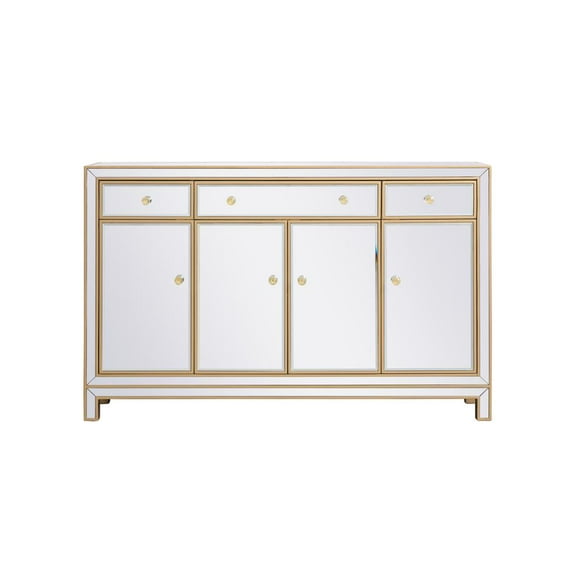 56 inch mirrored credenza in gold