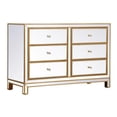 thumbnail image 1 of Elegant Decor Reflexion 6-Drawer Solid Wood and MDF Dresser in Gold, 1 of 8