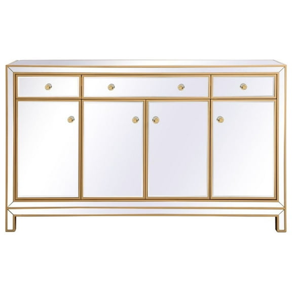 Reflexion 60 in. mirrored credenza in gold