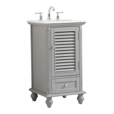 Elegant Decor Rhodes 19" Coastal Solid Wood Single Bathroom Vanity in Gray