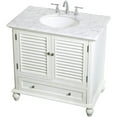 thumbnail image 1 of Elegant Decor Rhodes 36" Single Marble Top Bathroom Vanity in Antique White, 1 of 16