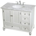 thumbnail image 1 of Elegant Decor Rhodes 42" Single Marble Top Bathroom Vanity in Antique White, 1 of 16