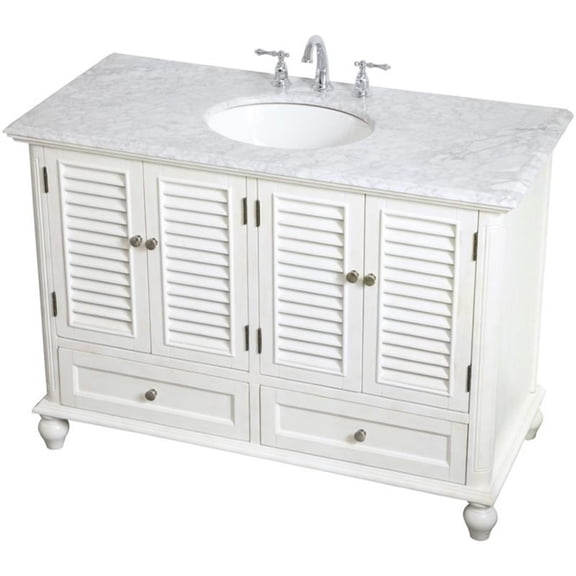 Elegant Kitchen and Bath 48 inch Single Bathroom Vanity in Antique White