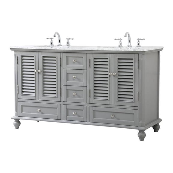 Elegant Kitchen and Bath 60 inch double bathroom vanity in grey