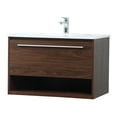 thumbnail image 1 of 30 inch single bathroom vanity in walnut, 1 of 8