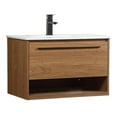 thumbnail image 1 of Elegant Decor Roman 30" Aluminum MDF Single Bathroom Vanity in Walnut Brown, 1 of 8