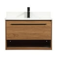 thumbnail image 1 of Elegant Kitchen and Bath 30 inch Single bathroom vanity in walnut brown with backsplash, 1 of 4