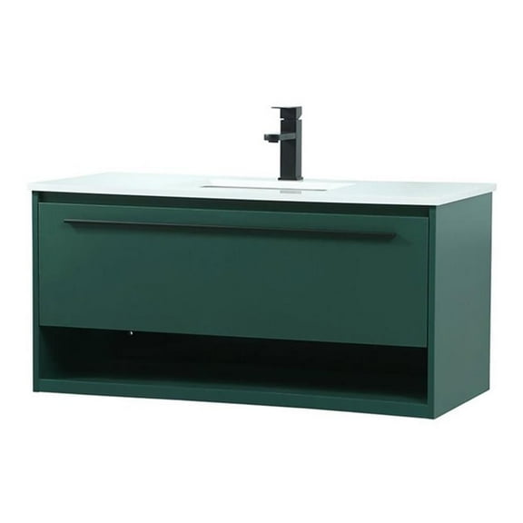 40 inch single bathroom vanity in green