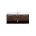 thumbnail image 1 of 48 inch single bathroom vanity in walnut with backsplash, 1 of 8