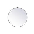 thumbnail image 1 of Metal frame round mirror with decorative hook 45 inch in Blue, 1 of 7