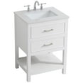 thumbnail image 1 of Elegant Decor Sinclaire 24" Single Quartz Top Bathroom Vanity in White, 1 of 15