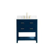 30 inch Single Bathroom Vanity in Blue with Backsplash