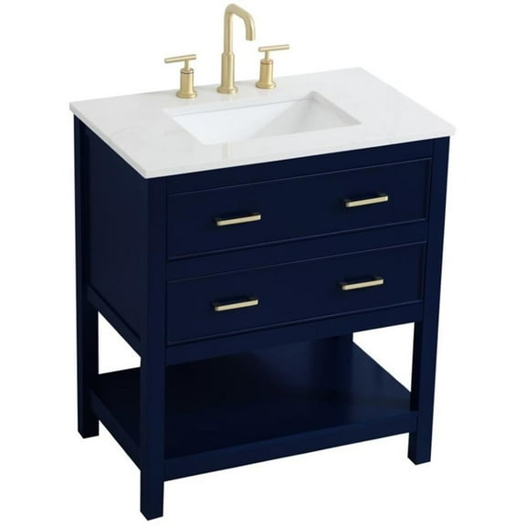 Elegant Kitchen and Bath 30 inch Single Bathroom Vanity in Blue