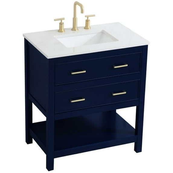 Elegant Kitchen and Bath 30 inch Single Bathroom Vanity in Blue