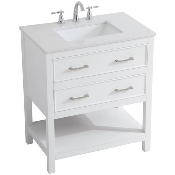 30 inch Single Bathroom Vanity in White