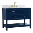 thumbnail image 1 of 42 inch single bathroom vanity in blue with backsplash, 1 of 8