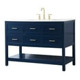 thumbnail image 1 of Elegant Decor Sinclaire 48" Aluminum Alloy & MDF Single Bathroom Vanity in Blue, 1 of 8