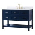 thumbnail image 1 of 48 inch single bathroom vanity in blue with backsplash, 1 of 8