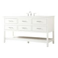 thumbnail image 1 of Elegant Decor Sinclaire 60" Aluminum Alloy & MDF Single Bathroom Vanity in White, 1 of 8