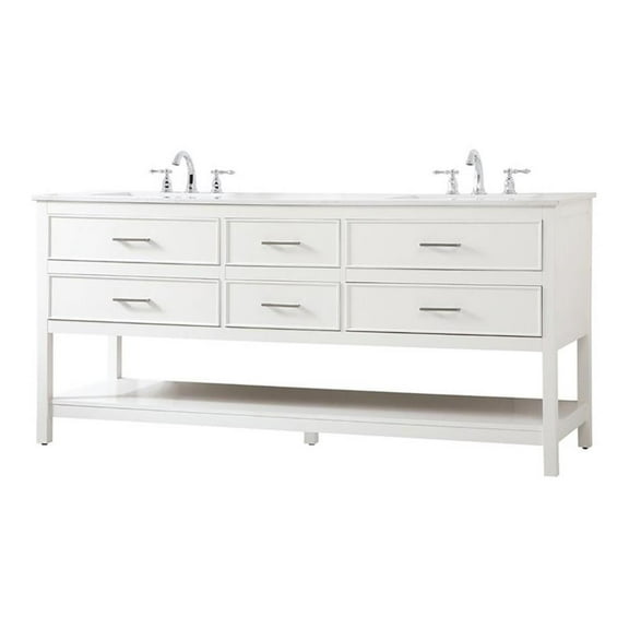 72 inch double bathroom vanity in white