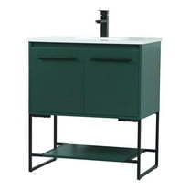 Elegant Kitchen and Bath 30 inch Single bathroom vanity in green