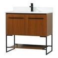 thumbnail image 1 of 36 inch single bathroom vanity in teak with backsplash, 1 of 8