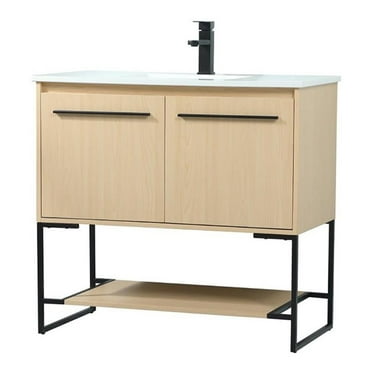 Elegant Lighting Vf42536m Sloane 36" Free Standing Single Basin Vanity Set - Maple