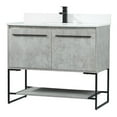 thumbnail image 1 of 40 inch single bathroom vanity in concrete grey with backsplash, 1 of 8